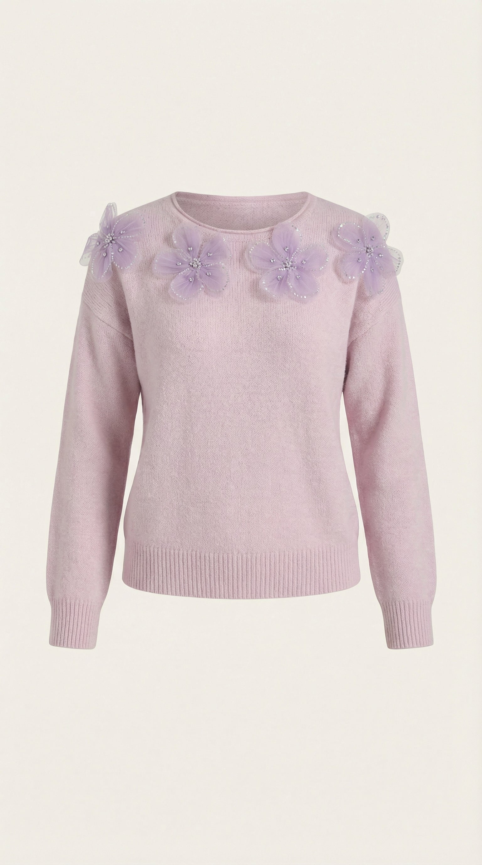 Yaiza | Suéter Floral con Escote Redondo