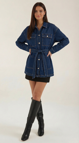 Alice | Chaqueta vaquera con cinturón ajustable
