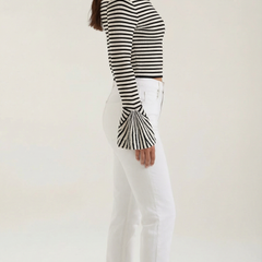 Anna | Camisa a Rayas con Mangas Abullonadas
