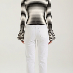Anna | Camisa a Rayas con Mangas Abullonadas