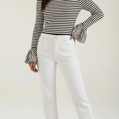 Anna | Camisa a Rayas con Mangas Abullonadas