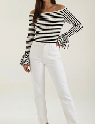 Anna | Camisa a Rayas con Mangas Abullonadas