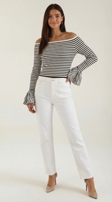 Anna | Camisa a rayas con mangas abullonadas