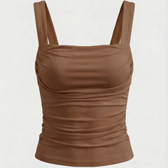 Begoña | Blusa Fruncida con Escote Cuadrado