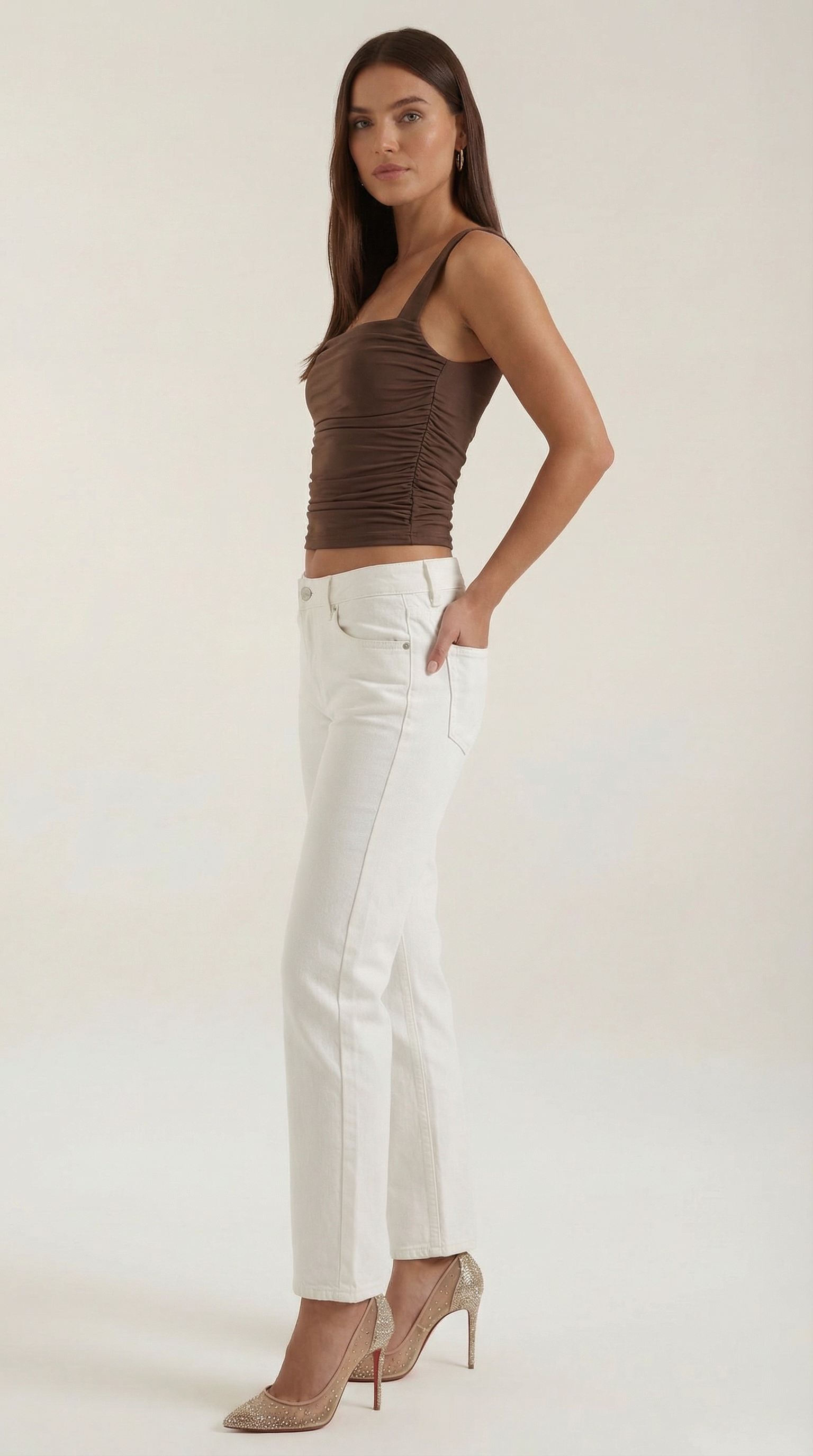Begoña | Blusa Fruncida con Escote Cuadrado