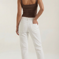 Begoña | Blusa Fruncida con Escote Cuadrado