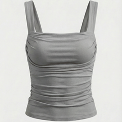 Begoña | Blusa Fruncida con Escote Cuadrado