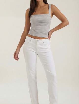 Begoña | Blusa Fruncida con Escote Cuadrado