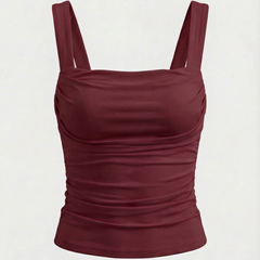 Begoña | Blusa Fruncida con Escote Cuadrado