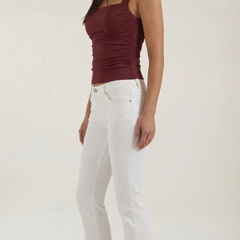Begoña | Blusa Fruncida con Escote Cuadrado