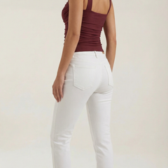 Begoña | Blusa Fruncida con Escote Cuadrado