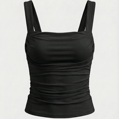 Begoña | Blusa Fruncida con Escote Cuadrado