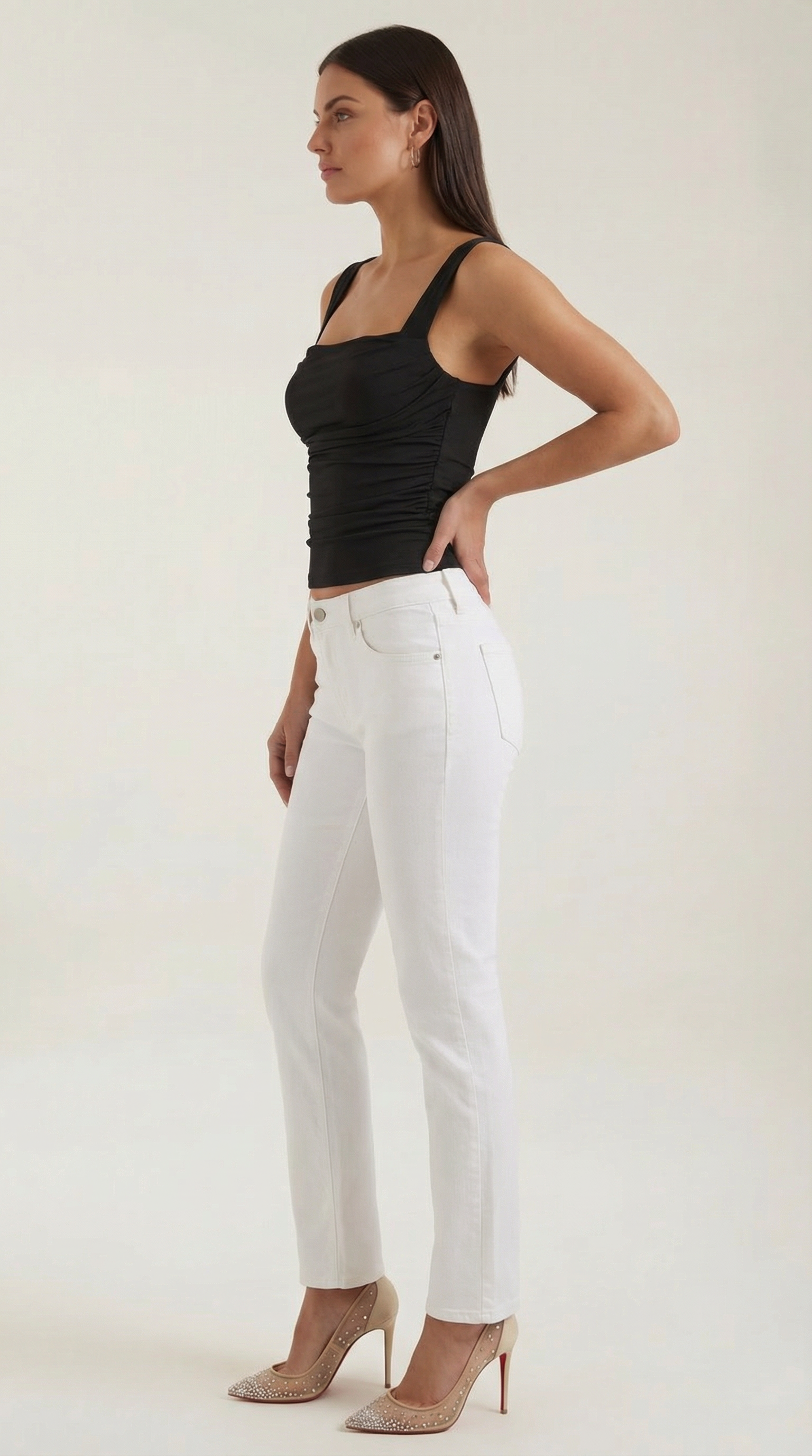Begoña | Blusa Fruncida con Escote Cuadrado