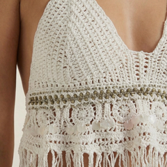 Brandy | Top Halter Boho de Punto