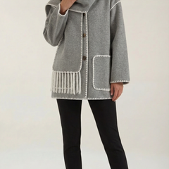 Catherine | Chaqueta con Bufanda de Contraste
