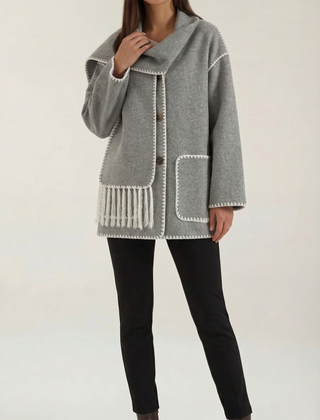 Catherine | Chaqueta con Bufanda de Contraste