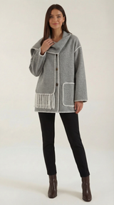 Catherine | Chaqueta con bufanda de contraste