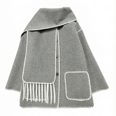 Catherine | Chaqueta con Bufanda de Contraste