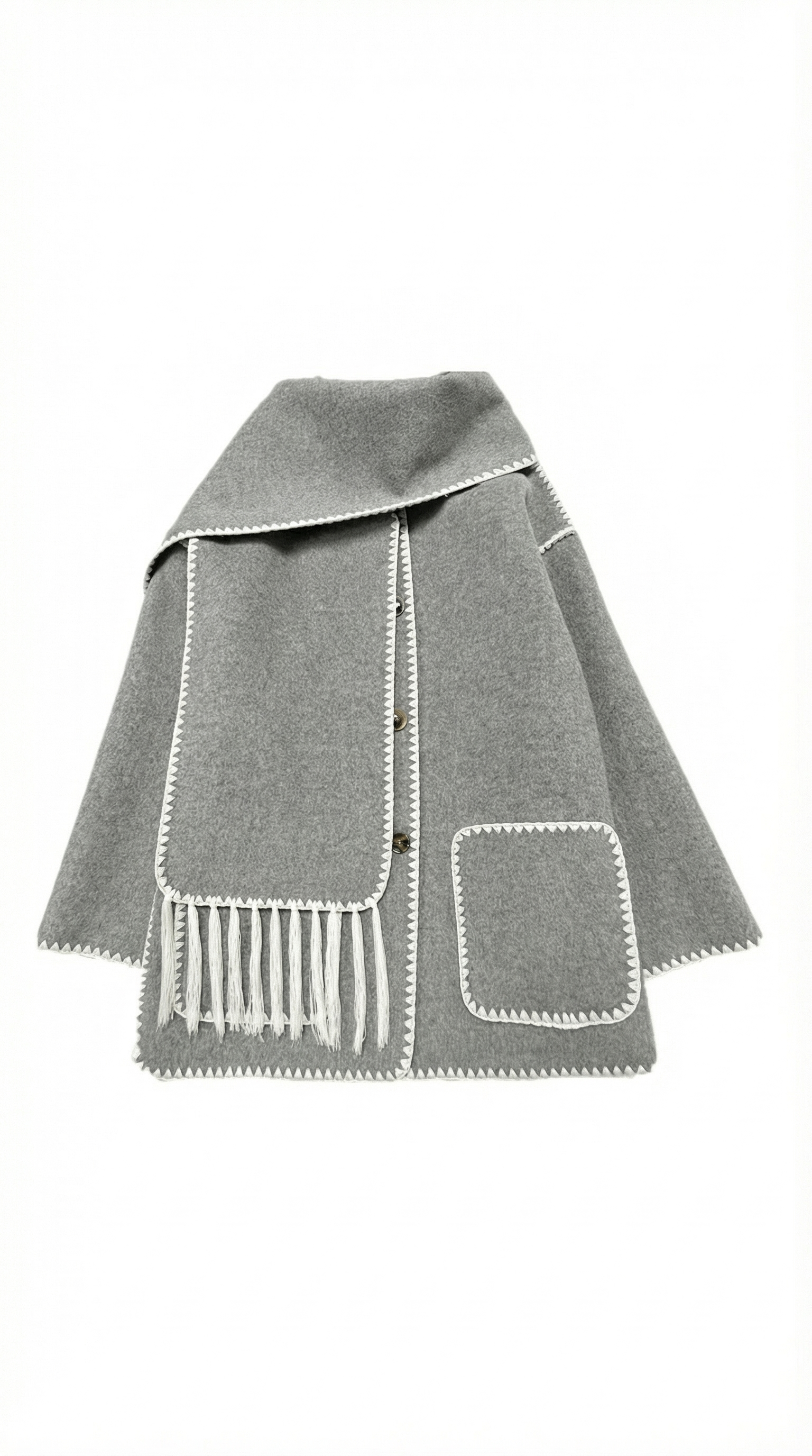 Catherine | Chaqueta con Bufanda de Contraste