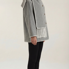 Catherine | Chaqueta con Bufanda de Contraste