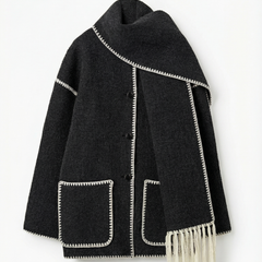 Catherine | Chaqueta con Bufanda de Contraste
