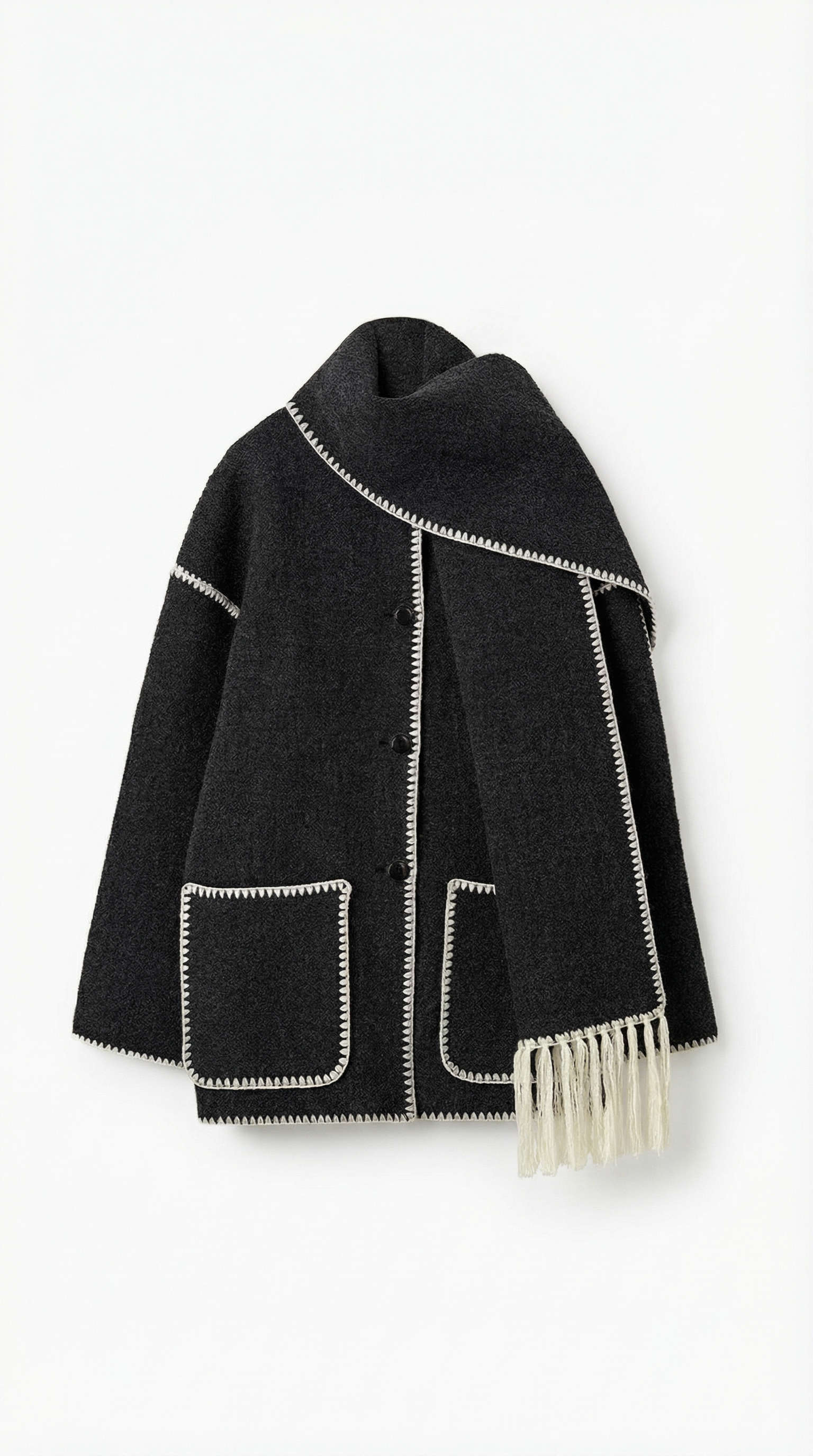 Catherine | Chaqueta con Bufanda de Contraste