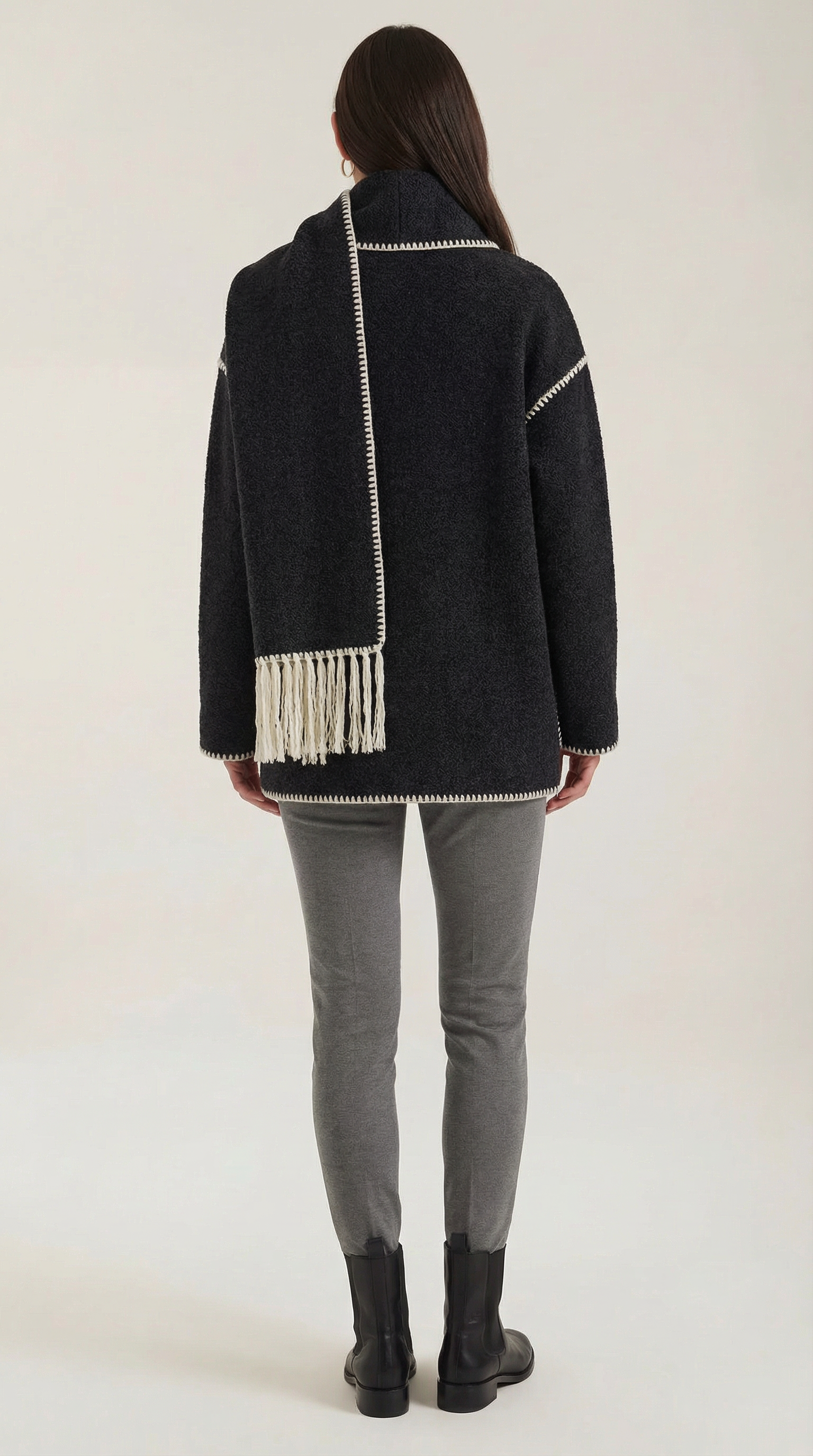Catherine | Chaqueta con Bufanda de Contraste