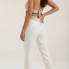 Celeste | Top Halter de Ganchillo con Flecos