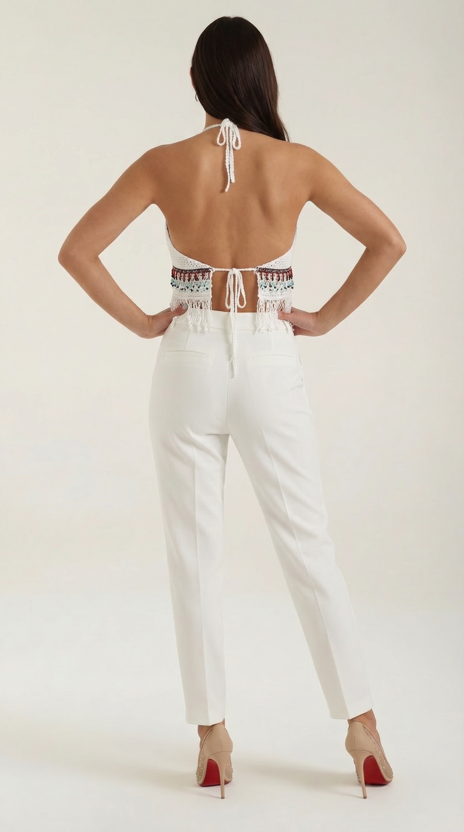 Celeste | Top Halter de Ganchillo con Flecos