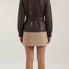 Christina | Chaqueta de Polipiel con Cinturón