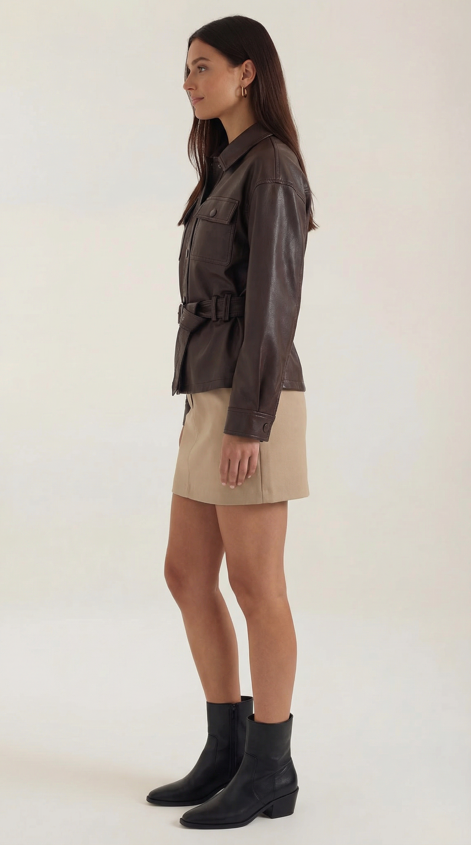 Christina | Chaqueta de Polipiel con Cinturón