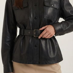 Christina | Chaqueta de Polipiel con Cinturón