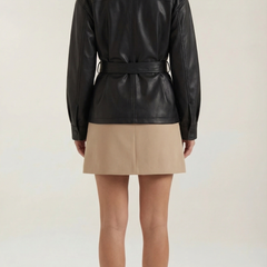 Christina | Chaqueta de Polipiel con Cinturón