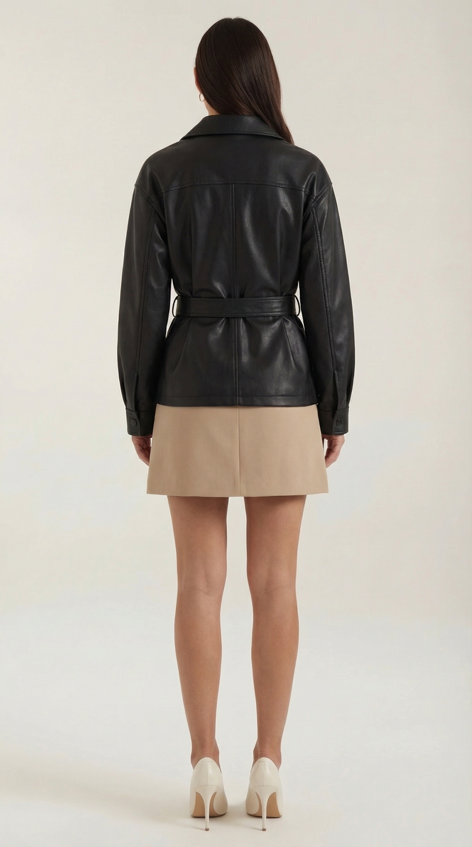 Christina | Chaqueta de Polipiel con Cinturón
