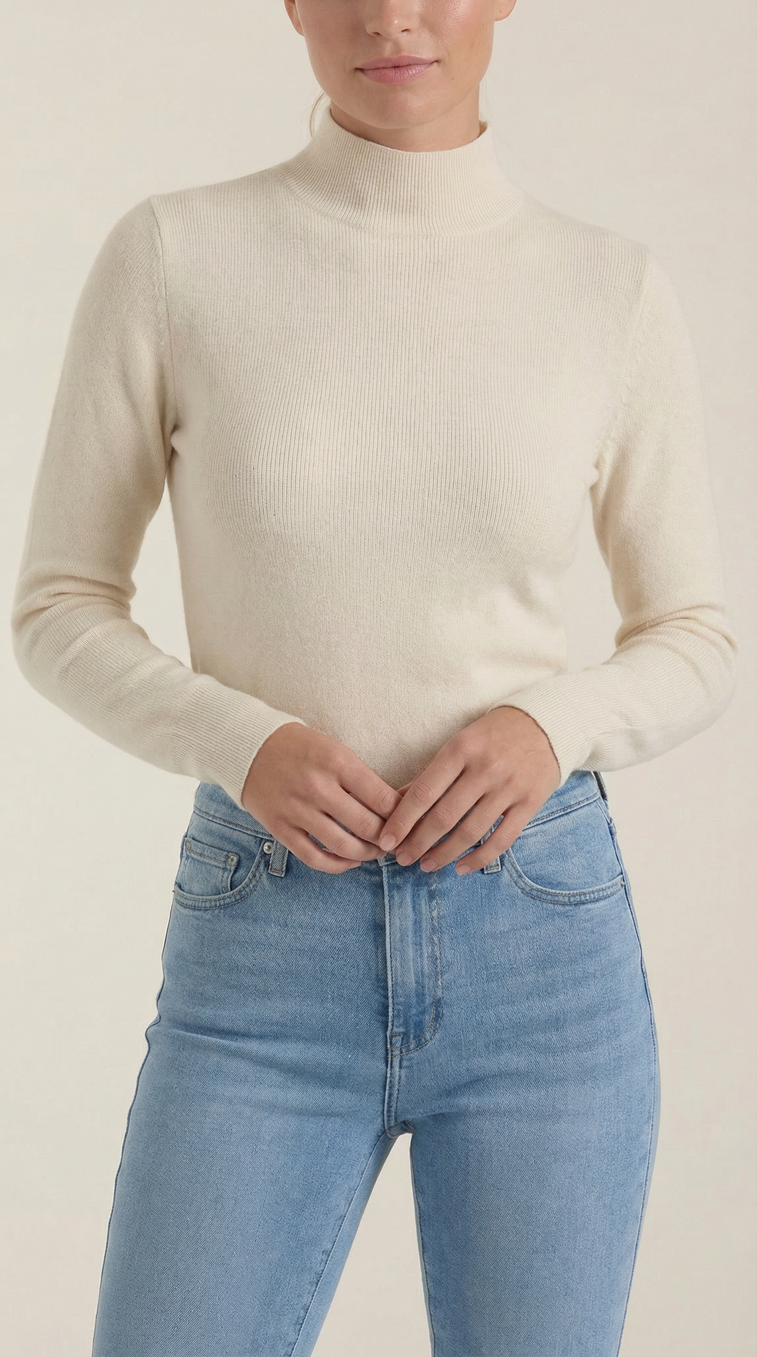 Constance | Top de Algodón de Cuello Alto