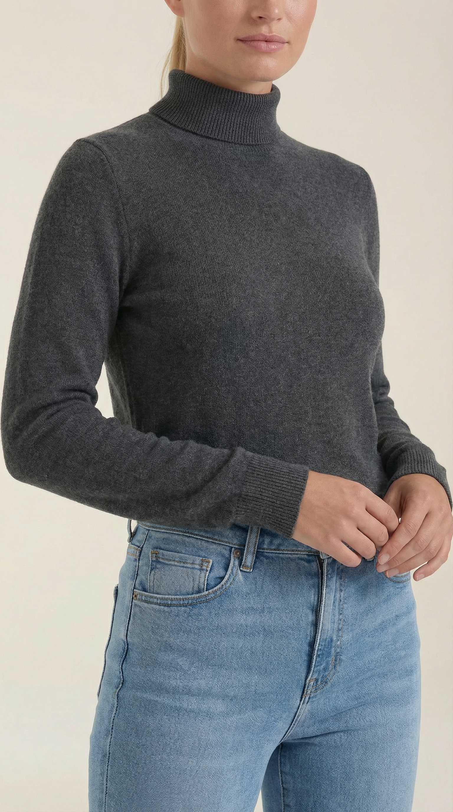 Constance | Top de Algodón de Cuello Alto