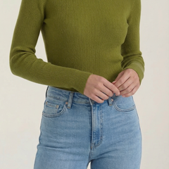 Constance | Top de Algodón de Cuello Alto