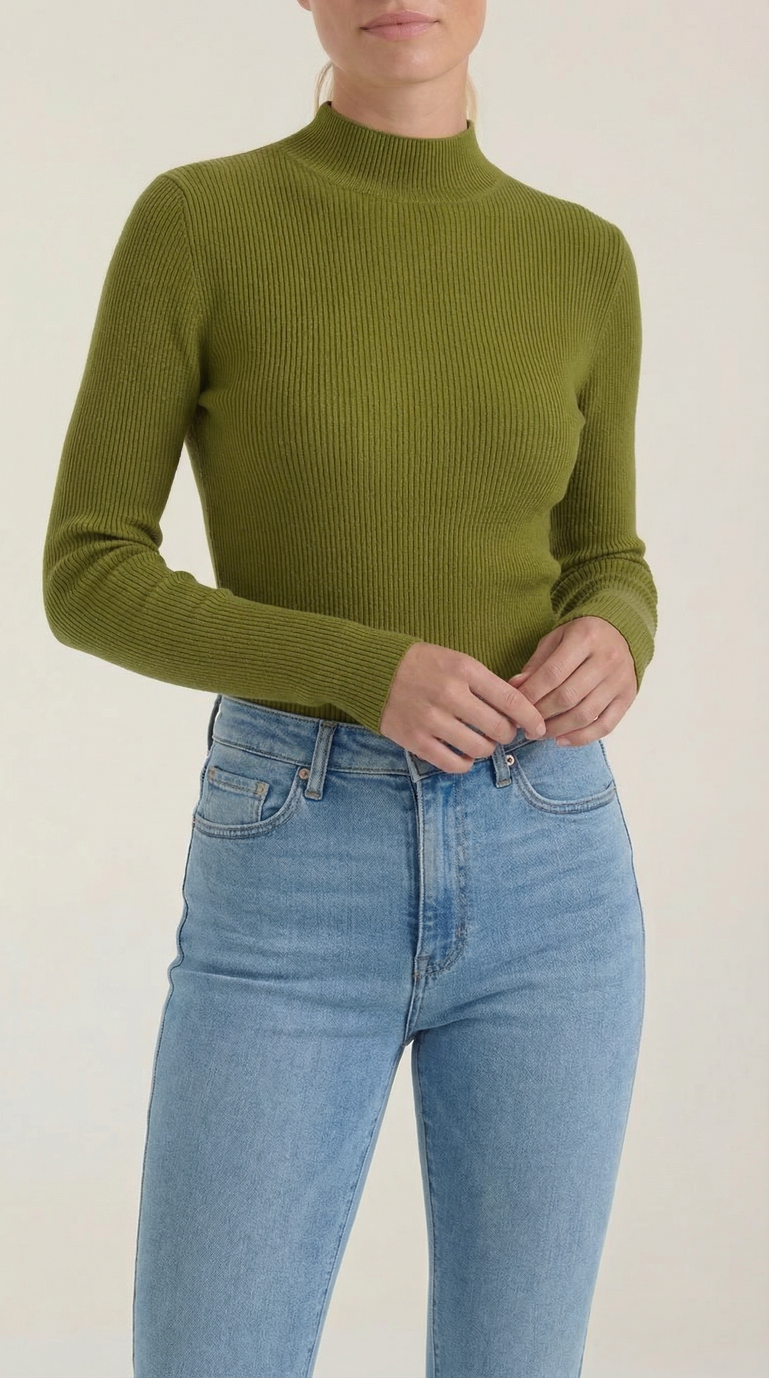 Constance | Top de Algodón de Cuello Alto