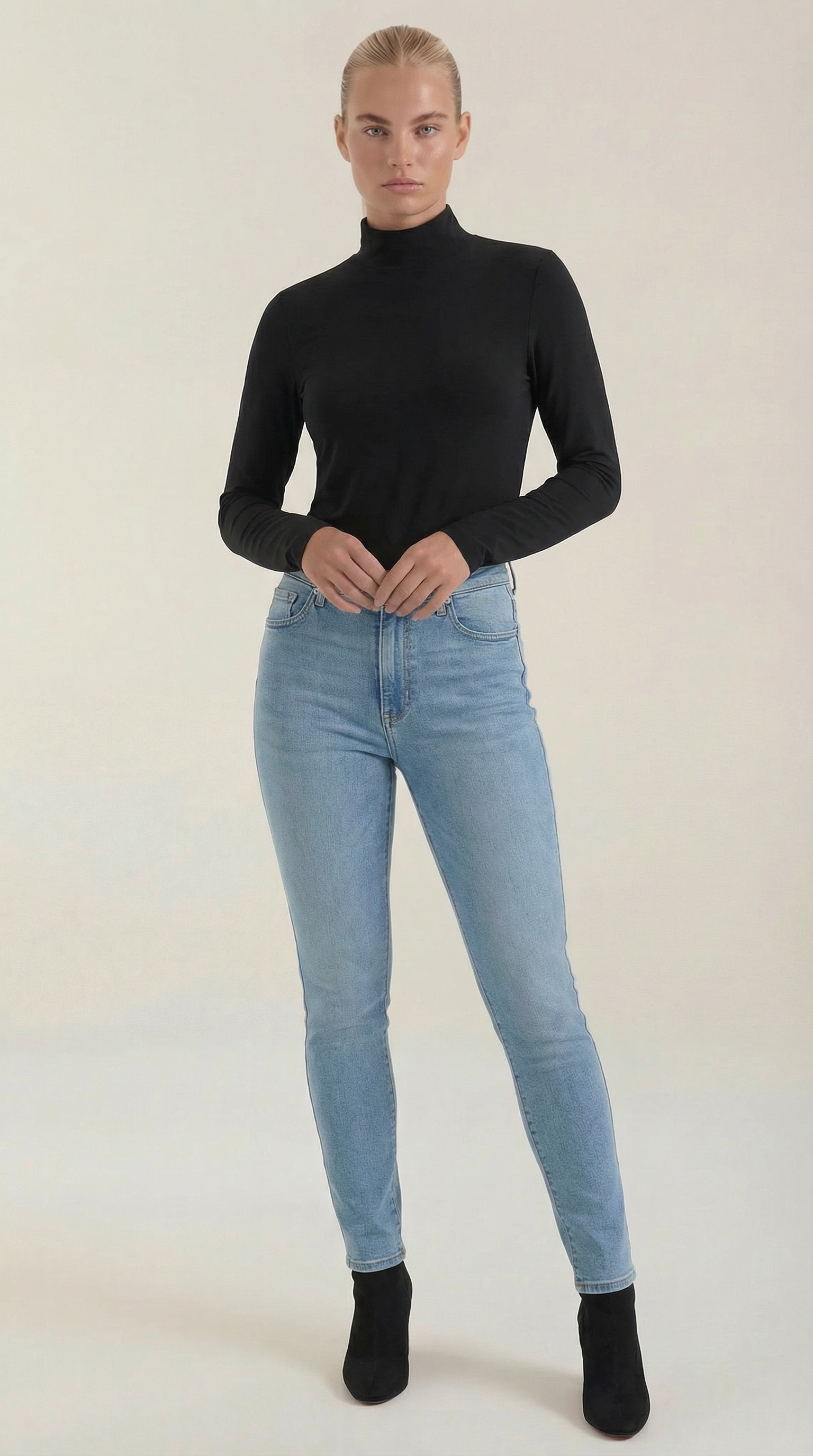 Constance | Top de Algodón de Cuello Alto