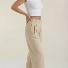 Courtney | Pantalón Plisado de Cintura Alta