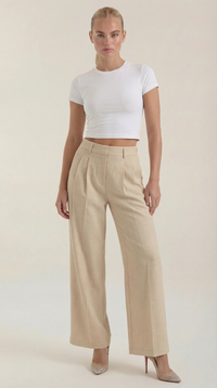 Courtney | Pantalón plisado de cintura alta