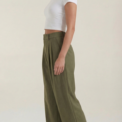 Courtney | Pantalón Plisado de Cintura Alta