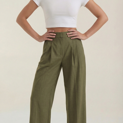 Courtney | Pantalón Plisado de Cintura Alta