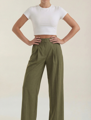 Courtney | Pantalón Plisado de Cintura Alta