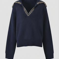 Delfina | Jersey de Lana con Cuello Decorado