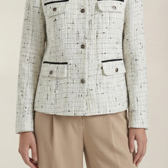 Heidi | Chaqueta de Tweed con Cuello a Contraste