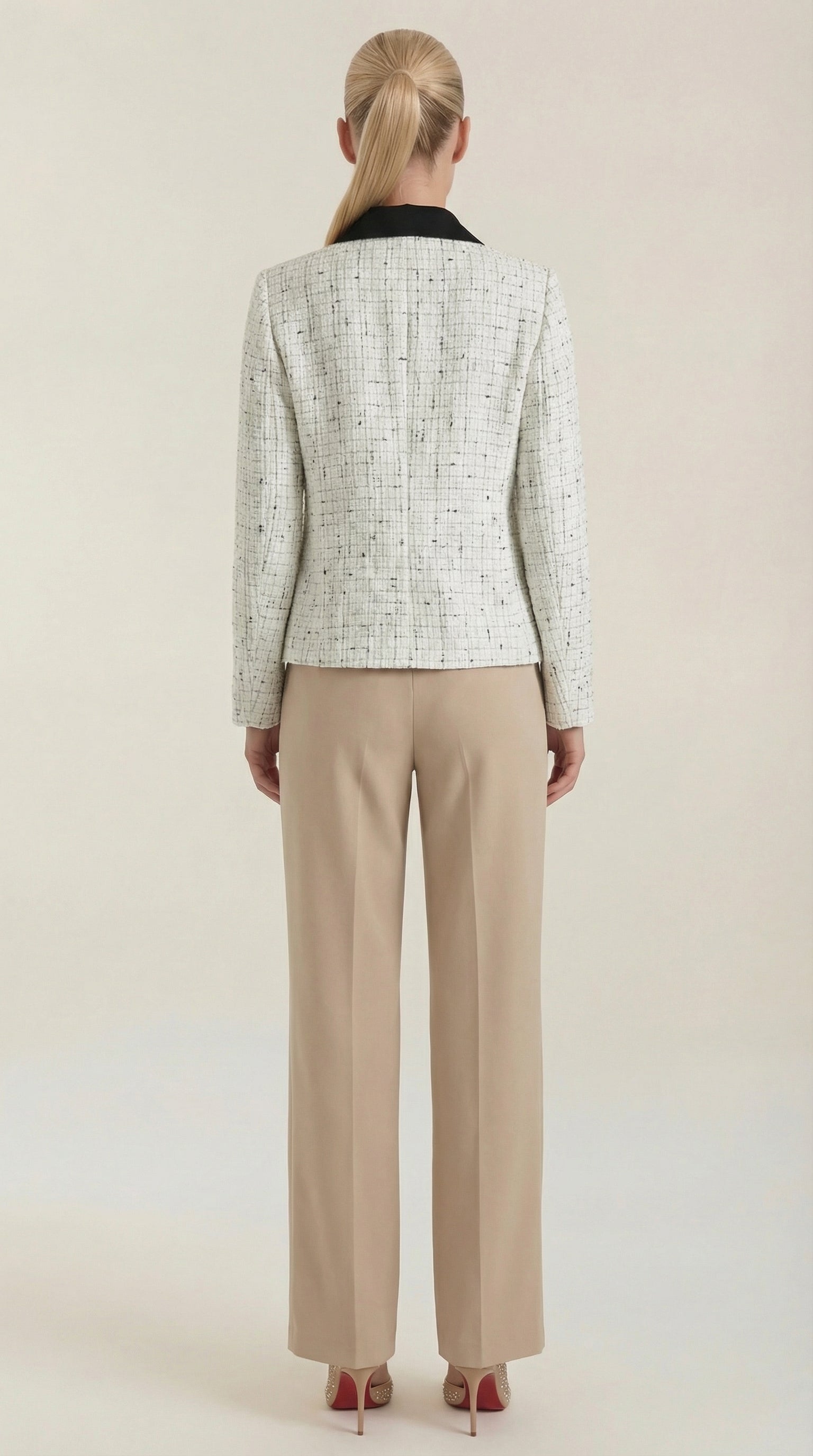 Heidi | Chaqueta de Tweed con Cuello a Contraste