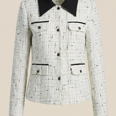 Heidi | Chaqueta de Tweed con Cuello a Contraste