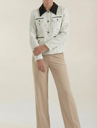 Heidi | Chaqueta de Tweed con Cuello a Contraste