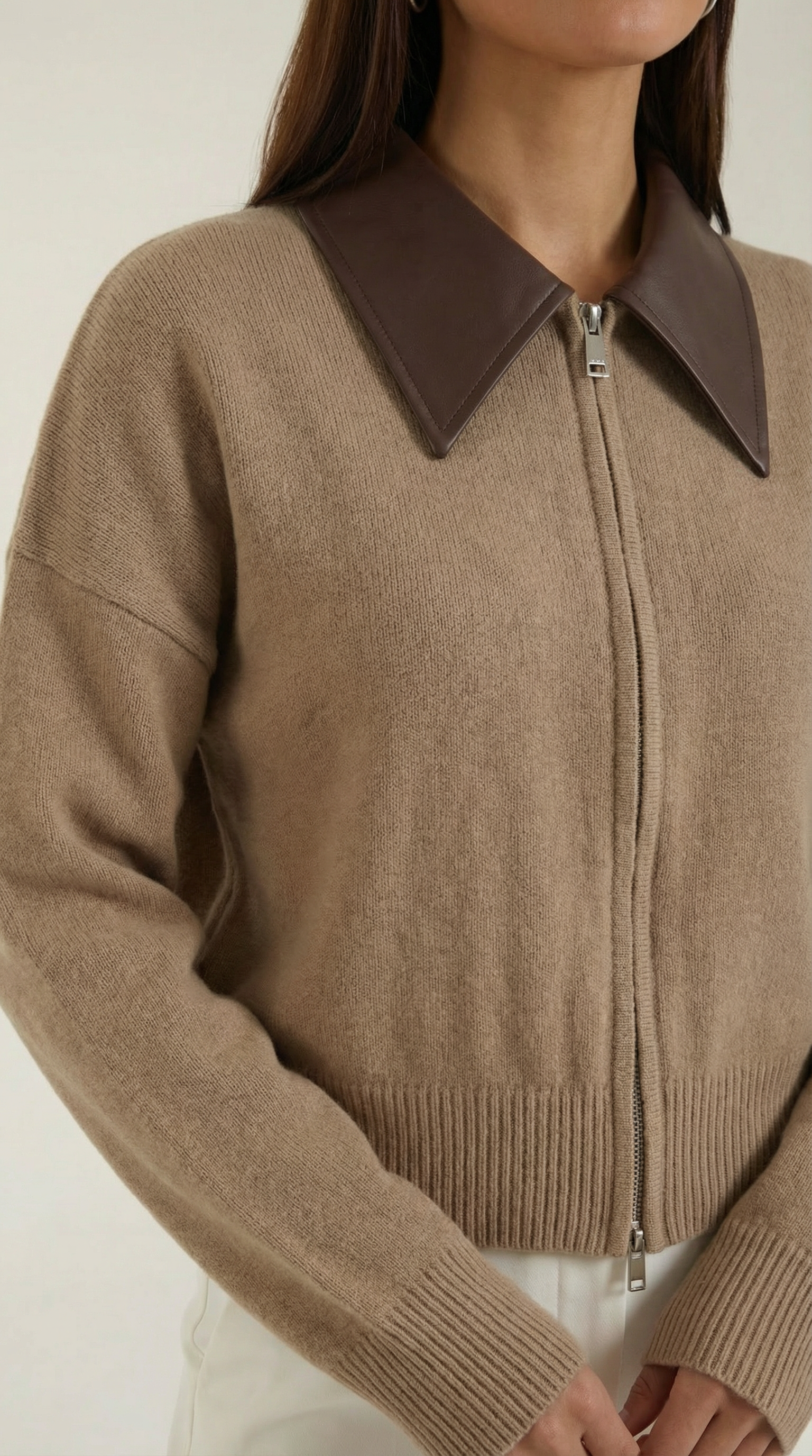 Herminia | Chaqueta Corta de Punto con Cuello